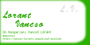 lorant vancso business card