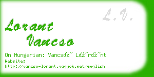 lorant vancso business card